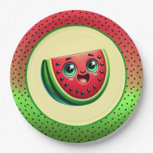 Cute watermelon Festival party Paper Plate