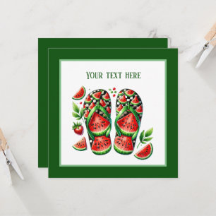 Cute watermelon flip flop beach party  invitation