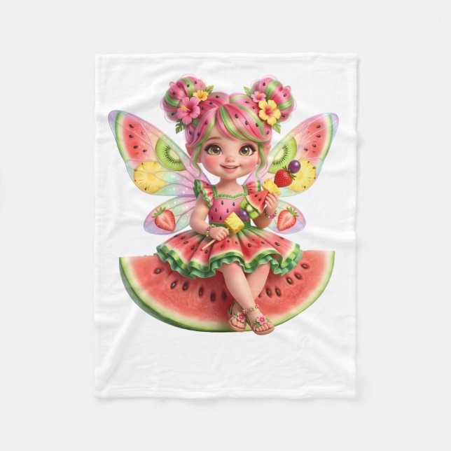 Cute Watermelon Fruit Fairy Baby Blanket (Front)