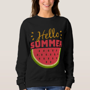 Cute Watermelon Hello Summer Fruit Vintage Vacatio Sweatshirt