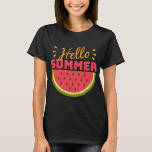 Cute Watermelon Hello Summer Fruit Vintage Vacatio T-Shirt