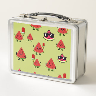 Cute Watermelon Pattern Kids Metal Lunchbox