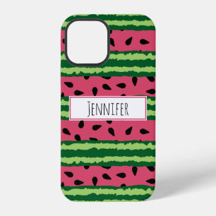 Cute Watermelon Pattern Pink & Green iPhone 12 Case