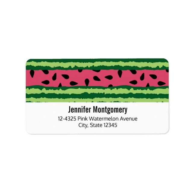 Cute Watermelon Pattern Pink & Green Label (Front)