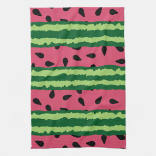Cute Watermelon Pattern Pink & Green Tea Towel