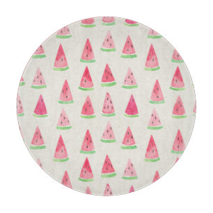 Cute watermelon: seamless watercolor pattern. cutting board