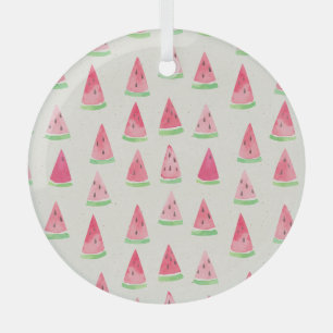 Cute watermelon: seamless watercolor pattern. glass tree decoration