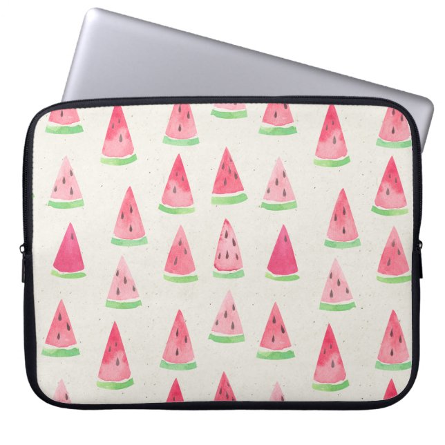 Cute watermelon: seamless watercolor pattern. laptop sleeve (Front)