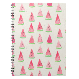 Cute watermelon: seamless watercolor pattern. notebook