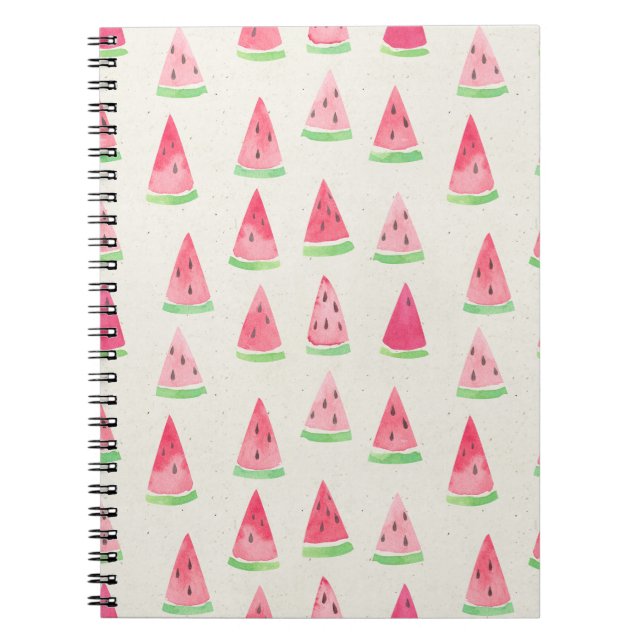 Cute watermelon: seamless watercolor pattern. notebook (Front)