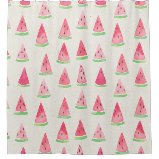 Cute watermelon: seamless watercolor pattern. shower curtain