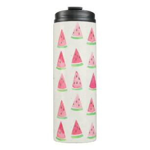 Cute watermelon: seamless watercolor pattern. thermal tumbler
