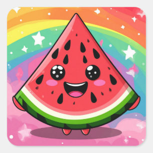 Cute Watermelon Slice For Summer Lovers Square Sticker
