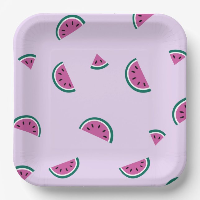 Cute watermelon slice pattern Paper Plate (Front)