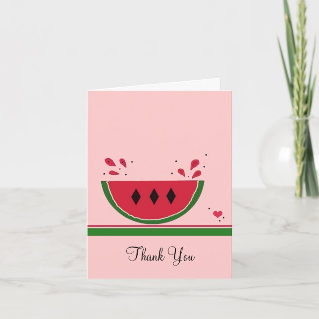 Cute Watermelon Thank You Card (Front)