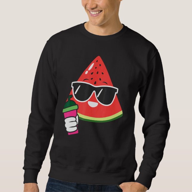 Cute Watermelon Watermelon Frappe   Summer Fruit Sweatshirt (Front)