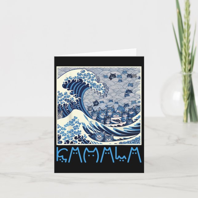 Cute Wave Of Blue Cats For Kamala 1  Card (Front)