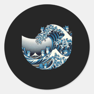Cute Wave Of Blue Cats For Kamala Funny Classic Round Sticker