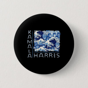 Cute Wave Of Blue Cats For Kamala Harris Funny 6 Cm Round Badge