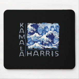 Cute Wave Of Blue Cats For Kamala Harris Funny  Mouse Pad