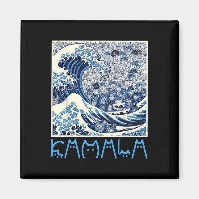 Cute Wave Of Blue Cats For Kamala  Magnet (Front)