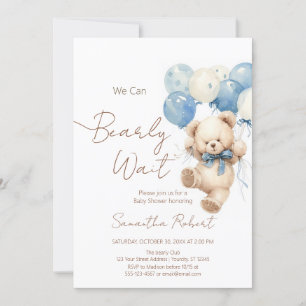 Cute We Can Bearly Wait Baby Shower Invitation