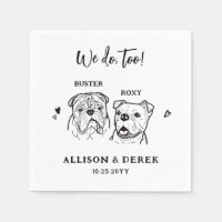 Cute We Do Too 2 Dogs English Bulldog Wedding Napk