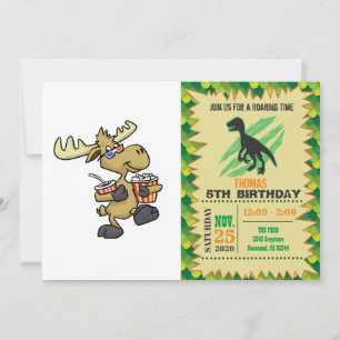 Cute Wearing 3D Glasses   choose background colour Invitation