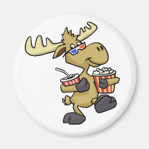 Cute Wearing 3D Glasses   choose background colour Magnet