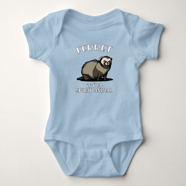 Cute Weasel Ferret Is My Spirit Animal Baby Bodysuit (Front)