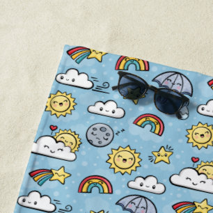 Cute Weather Beach Towel