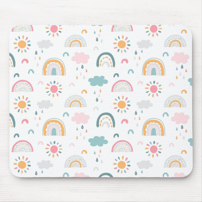 Cute Weather Pattern Mouse Pad (Front)