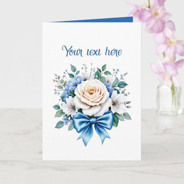 Cute Wedding Bouquet customisable  Card (Orchid)