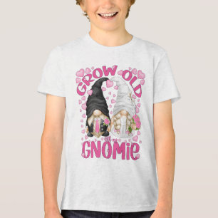 Cute Wedding Bride And Groom Gnomes Grow Old With Tri-Blend Shirt