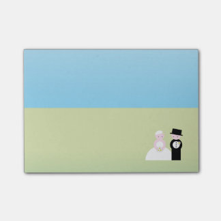 Cute wedding couple post-it notes