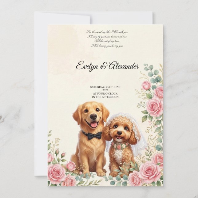 Cute Wedding Dogs  Invitation (Front)