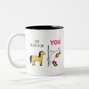 Cute Wedding Favour For Mother-In-Law,Funny Unicor Two-Tone Coffee Mug