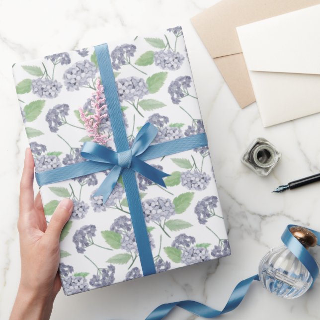 cute Wedding Garden party Hydrangea Wrapping Paper (Gifting)