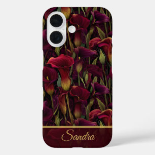Cute Wedding Gift Calla Lilies Name iPhone 16 Case