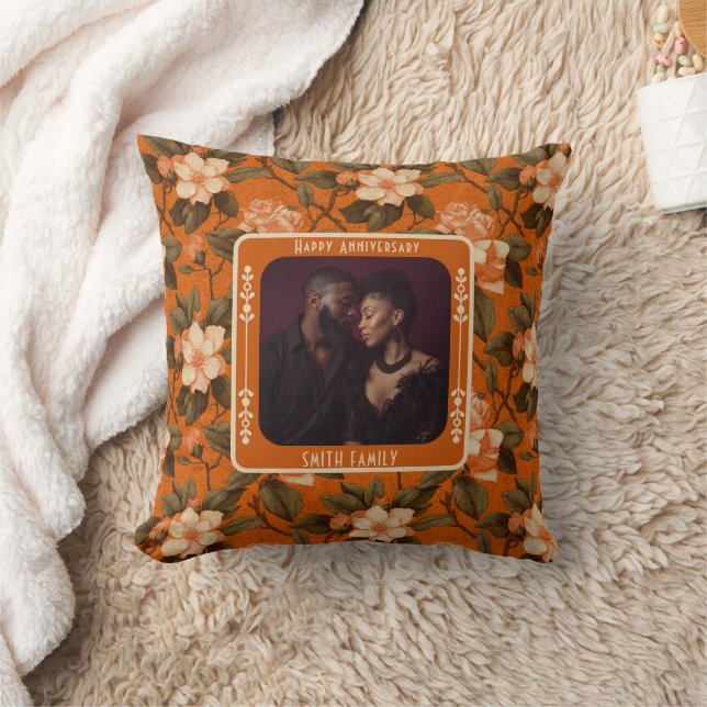 Cute Wedding Golden Anniversary  Throw Pillow  (Blanket)