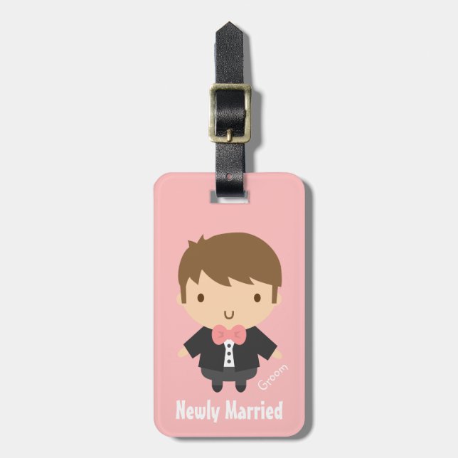 Cute Wedding Groom Boy in Tuxedo Luggage Tag (Front Vertical)