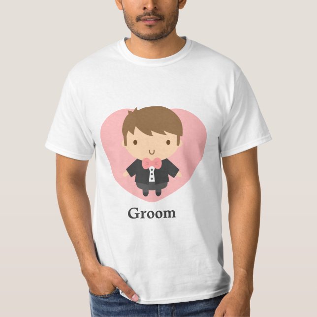 Cute Wedding Groom Boy in Tuxedo T-Shirt (Front)