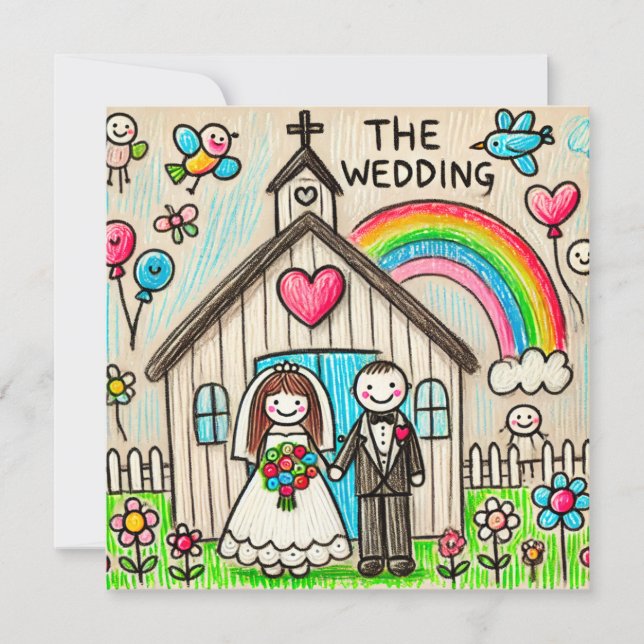 Cute wedding  invitation (Front)