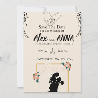 Cute Wedding Invitation Boho Style