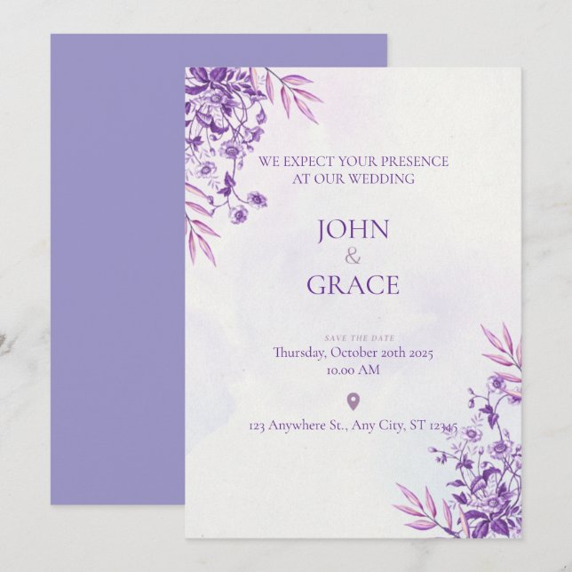 CUTE wedding invitation card (Front/Back)