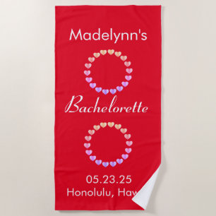 Cute Wedding Party Favour Personalised  Beach Towel