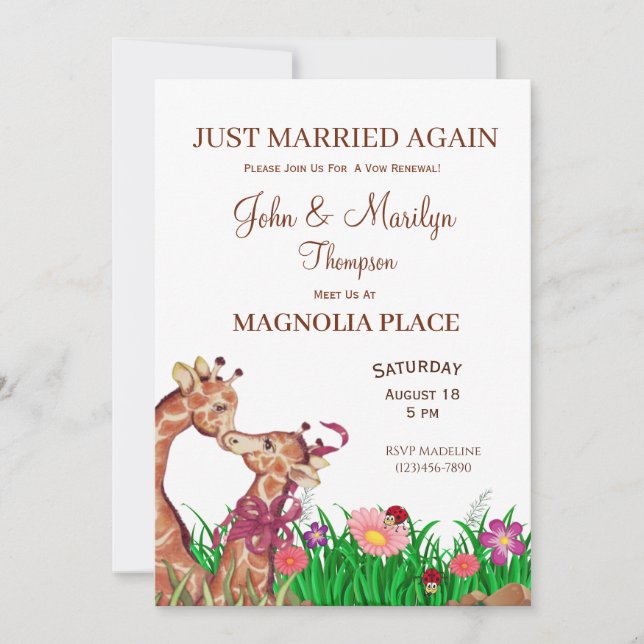Cute Wedding Renewal Vows Invitations (Front)