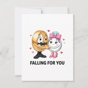 Cute Wedding Rings Proposal Cartoon Card