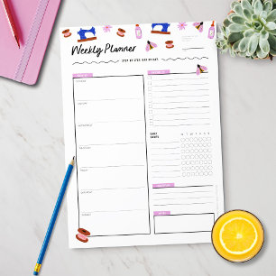 Cute Weekly Planner for Crafters Notepad