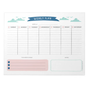 Cute Weekly Planner Notepad